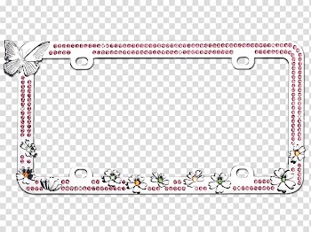 Car Frames Vehicle License Plates, butterfly frame transparent background PNG clipart