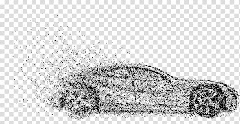 Car Light-emitting diode Headlamp, Hand drawn particle particle car pattern transparent background PNG clipart
