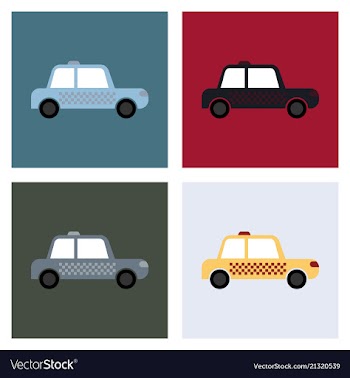 Car linear icon taxi thin line automobile vector image