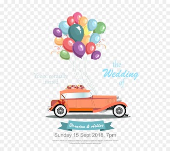 Car Marriage - Cartoon wedding car 