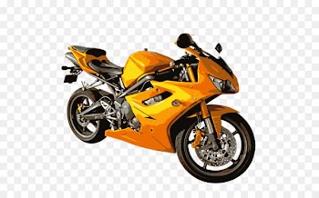 Car Motorcycle Vehicle - Cartoon yellow motorcycle vector material library 