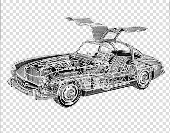 Car Porsche 904 Porsche 550 Mercedes-Benz, Black and white parts cool sports car transparent background PNG clipart