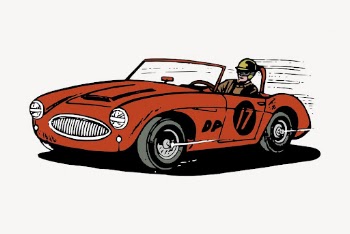 Car racing clipart, vintage illustration | Free Vector - rawpixel