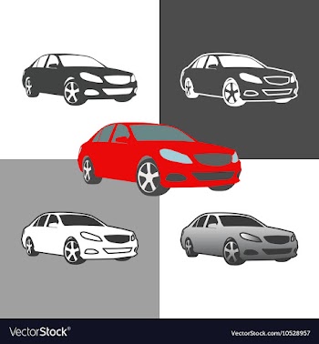  					Car sedan vehicle silhouette icons colored and vector image														