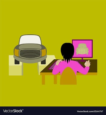 Car service computer diagnostics vector image