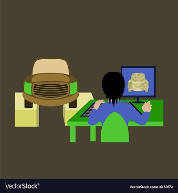 Car service computer diagnostics vector image