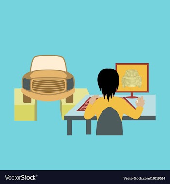 Car service computer diagnostics vector image