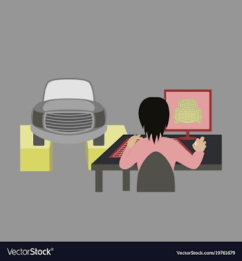 Car service computer diagnostics vector image