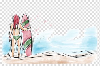 Car surfing Euclidean Surfboard, Drawing Surf beach transparent background PNG clipart