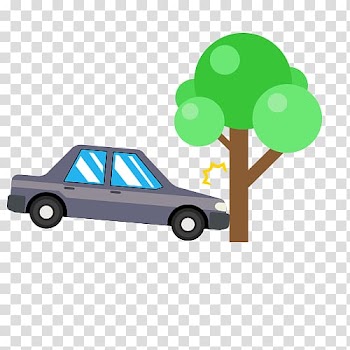 Car Traffic collision Icon, Demo car accident hit the tree transparent background PNG clipart