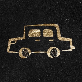 Car, vehicle sticker, gold aesthetic | Free PSD Illustration - rawpixel