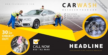 Car wash advertising banner Free Vector