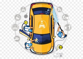 Car wash Auto detailing Illustration - Professional car wash shop 