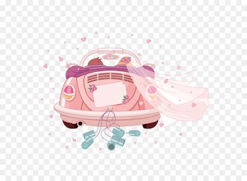 Car Wedding invitation Clip art - Romantic wedding cartoon 