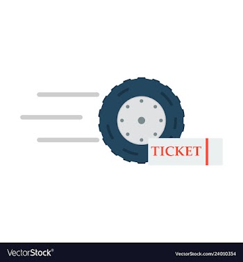 Car wheel icon with ticket vector image