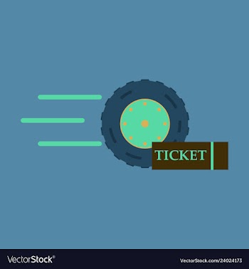 Car wheel icon with ticket vector image