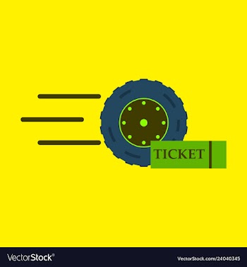 Car wheel icon with ticket vector image