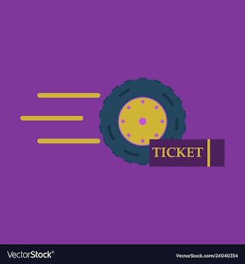 Car wheel icon with ticket vector image
