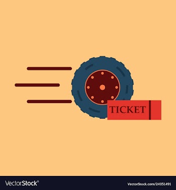 Car wheel icon with ticket vector image