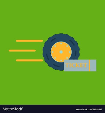 Car wheel icon with ticket vector image