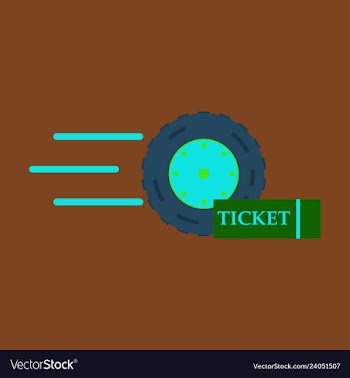 Car wheel icon with ticket vector image