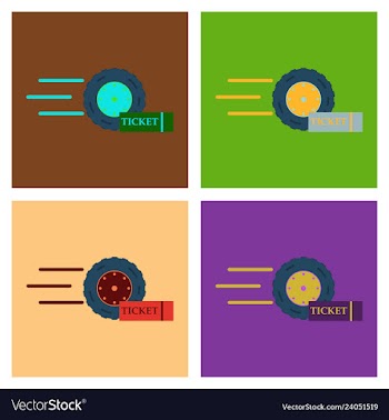 Car wheel icon with ticket vector image