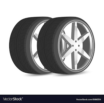 Car wheels vector image