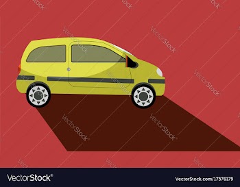 Car with a long shadow vector image