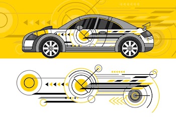 Car wrap design concept Free Vector
