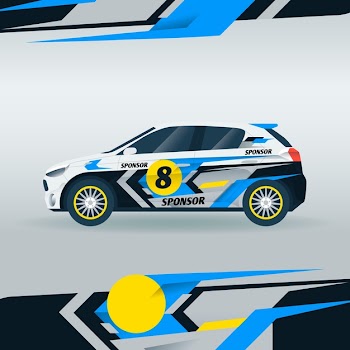 Car wrap design concept Free Vector