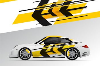 Car wrap design Free Vector
