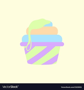Caramel cupcake vector image
