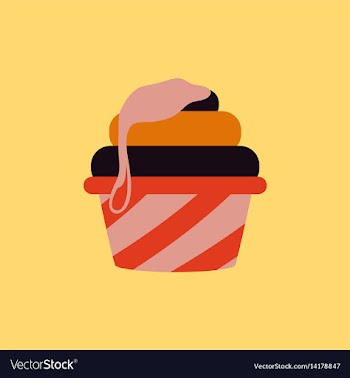 Caramel cupcake vector image