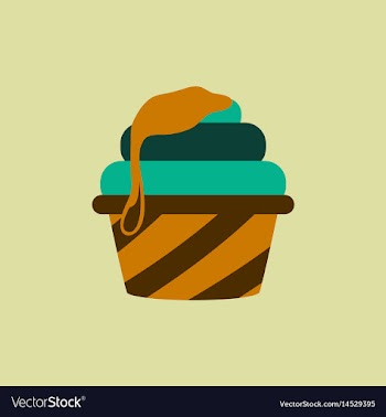 Caramel cupcake vector image