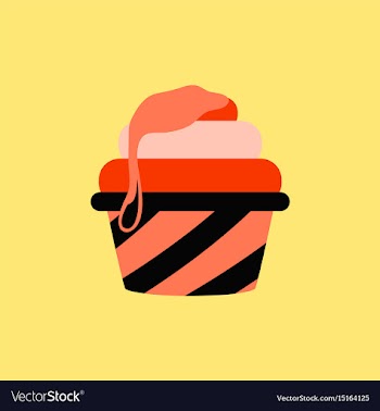 Caramel cupcake vector image