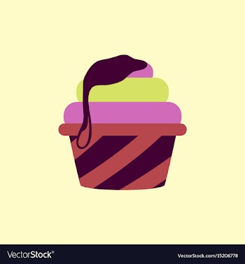 Caramel cupcake vector image