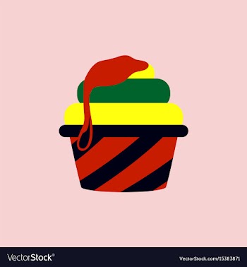 Caramel cupcake vector image