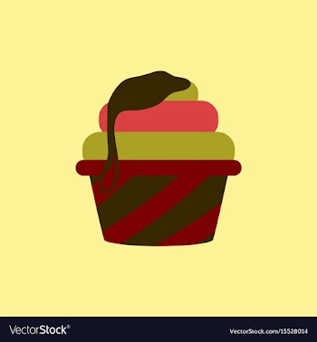 Caramel cupcake vector image