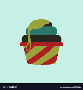 Caramel cupcake vector image