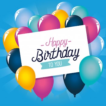 Card decoration with balloons and ribbon Free Vector