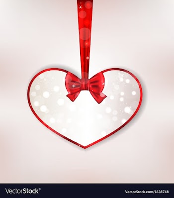  					Card heart shaped with silk bow for Valentine Day vector image														