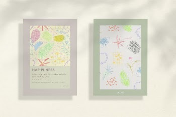Card mockup, kids doodle on neutral | Free PSD Mockup - rawpixel