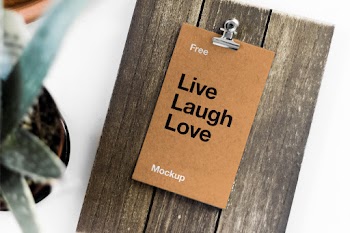 Card on Board Mockup free live laugh love mockup 