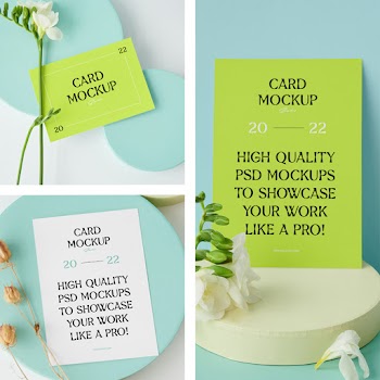 Card on Circle Paper Box Mockups