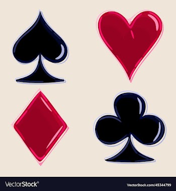 card suits on light background