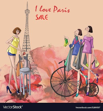 Card the Eiffel Tower and Parisian vector image