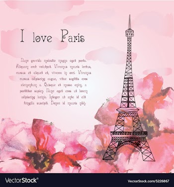 Card to the Eiffel Tower vector image