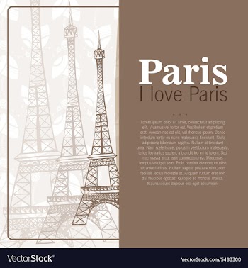 Card to the Eiffel Tower vector image