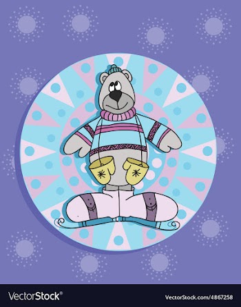 Card with a bear vector image