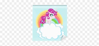 Card With A Cute Unicorn Rainbow In The Clouds - El Arcoiris Del Unicornio